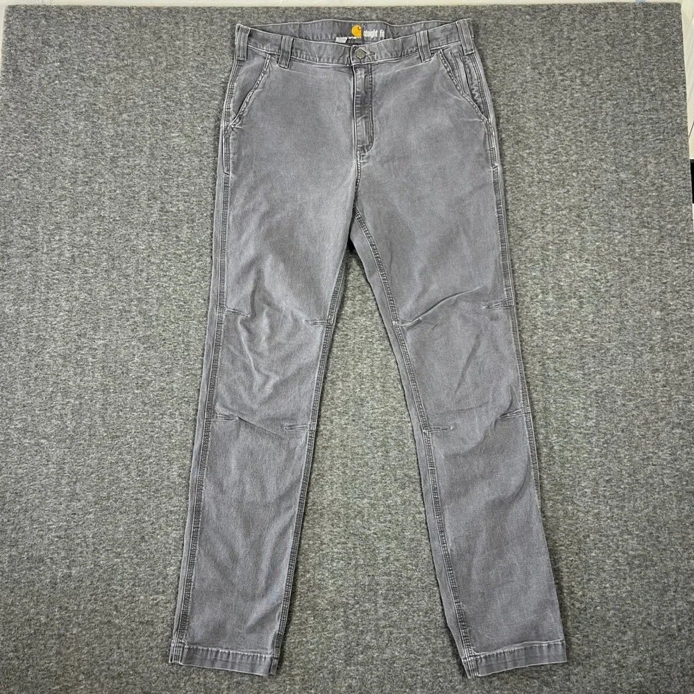 Carhartt Work Pants Mens 36x34 Gray Straight Fit Canvas Carpenter Utility